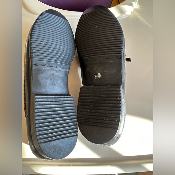 Lorenzo Banf Brown Black & Green Leather Loafers Hand made. Visible Stitching S8 - Picture 7 of 9